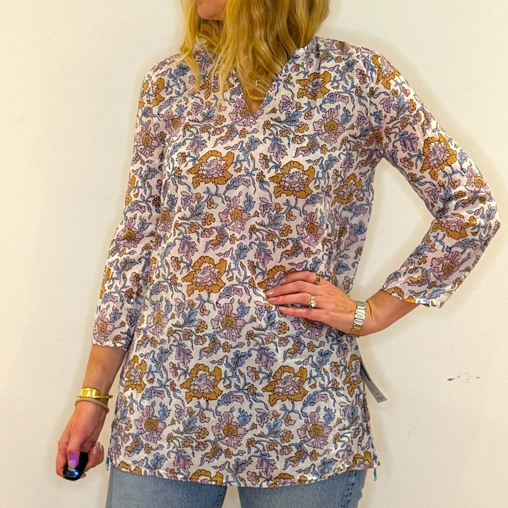 Roberta Roller Rabbit Floral Tunic Size Medo